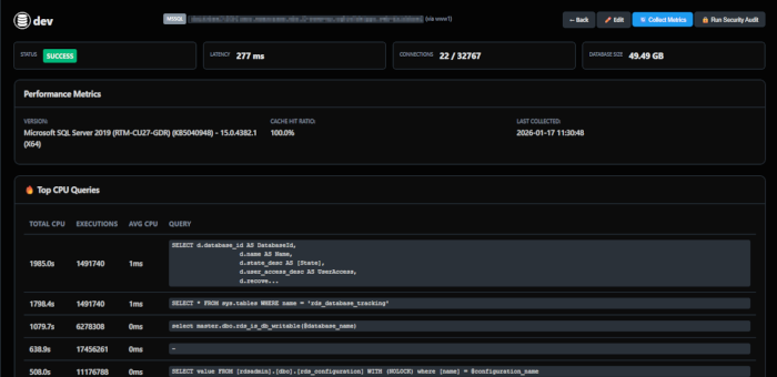 Database Monitor Screenshot